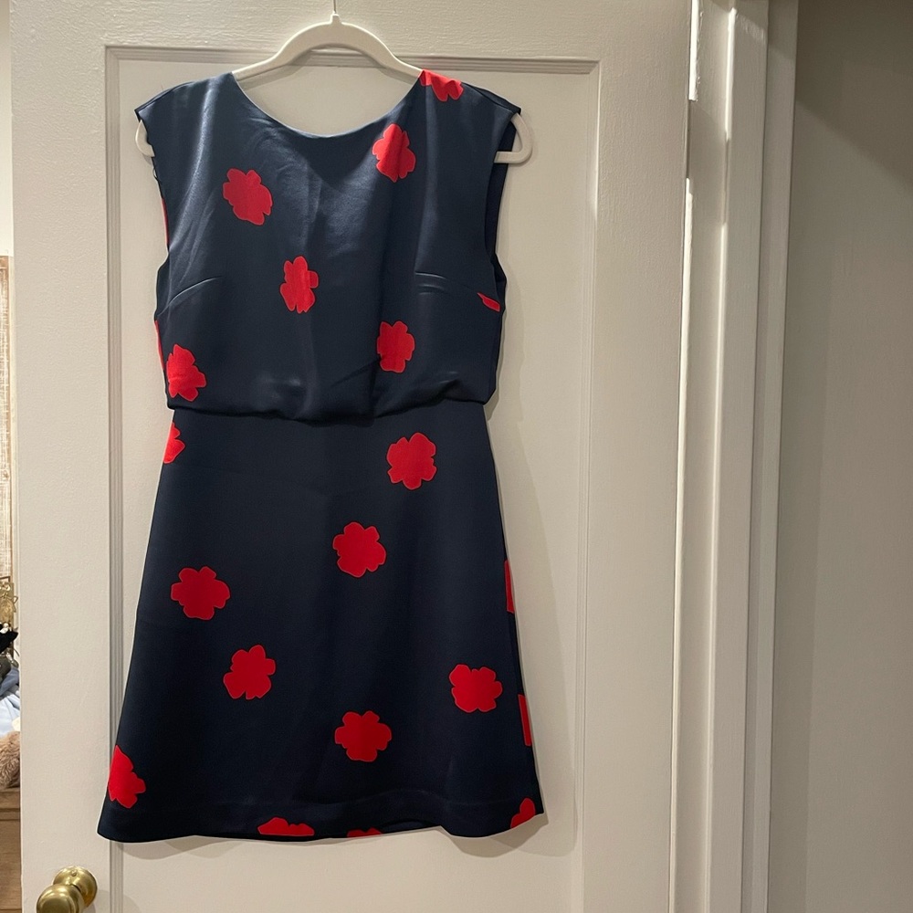 Banana Republic Navy Blue and Red A-Line Dress for Cocktail
